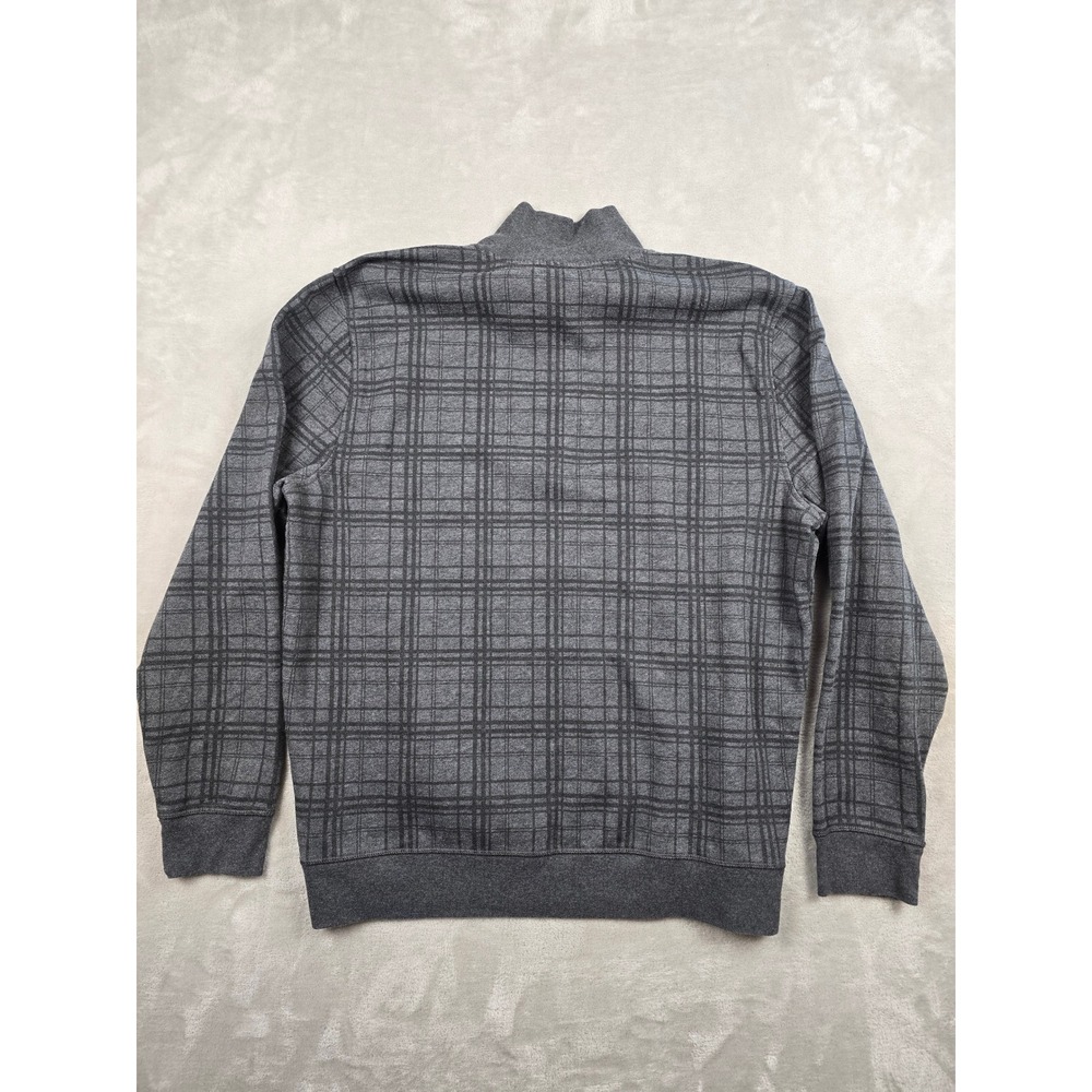 Nautica Quarter Zip Sweater Men XL Gray Plaid Long Sleeve Fleece Pullover - Picture 7 of 8